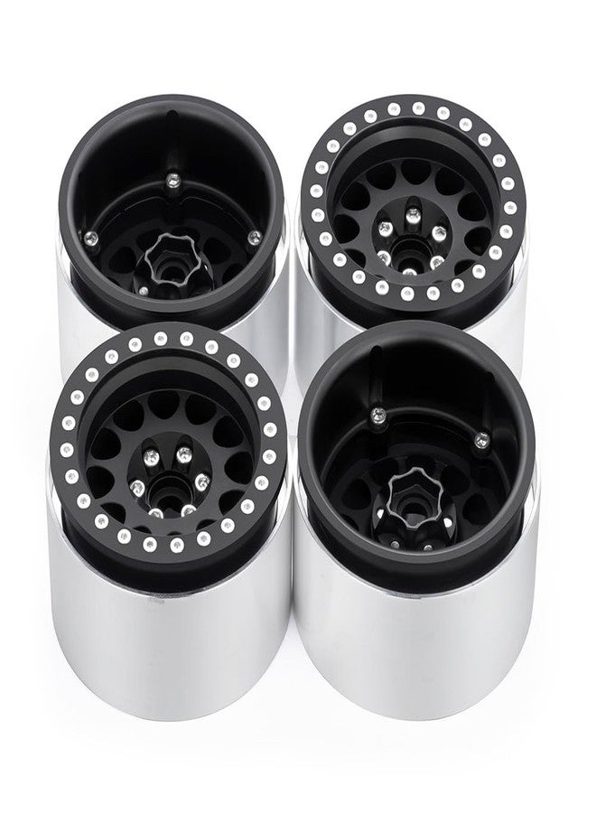 MORLORDY 4Pcs 2.2" RC Wheels 45mm Beadlock Wheels Rims for Axial Wraith RR10 SCX10 Capra 90046 90048 D90 CC01 TRX4 TRX6 Redcat Gen8 1/10 RC Crawlers(Black) - Image 5